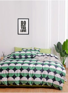 اشتري Circle Design Green Color Without Filler Queen/Double size Bedding Set Includes 1xDuvet Cover 200x230cm, 1xFlat Sheet 230x250cm, 4xPillow Cases 50x75cm في الامارات