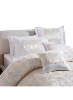 Buy Imogen 5-piece Jacquard Comforter Set 240x260cm - Beige in UAE