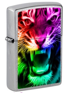 Buy Zippo CI400584 207 Rainbow Tiger Street Chrome Windproof Lighter in UAE