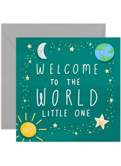 Buy Old English Co. Welcome To The World New Baby Card Cute Nursery Moon And Stars Card For Baby Girl Or Boy ; Congratulations To New Parents ; Blank Inside & Envelope Included in Saudi Arabia