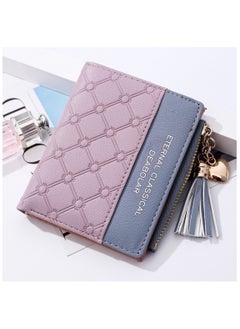 Buy Women Wallet  Leather Short Wallet Bifold RFID Blocking Wallet Credit Card Holder Organizer with Zipper Pocket Mini Lady Purse in UAE