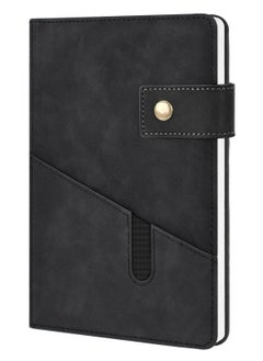 Buy A5 Leather Journal, Personalized Hardcover with 100/200 Pages of 100gsm Thick Ruled Paper for Daily Writing, School, Travel, Business, and Home (BLACK) in UAE