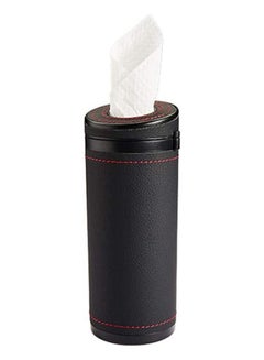 اشتري Car Tissue Box Cylindrical Tissue Box Pu Leather Circular Tissue Container for Car Cup Holder في السعودية