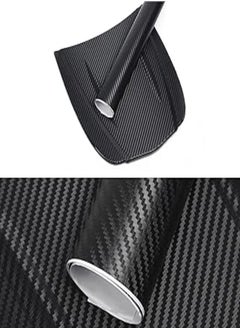 اشتري Zasjon Carbon Fiber Vinyl Wrap Roll, Car Carbon Fiber Stickers Car Self Adhesive Film Carbon Fiber Vinyl Waterproof Adhesive With Air Release Edge Guard for Cars Motorcycle DIY Textured, Black في مصر