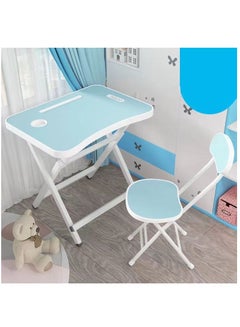 Buy Foldable Kids Table Chair Set Blue in Saudi Arabia