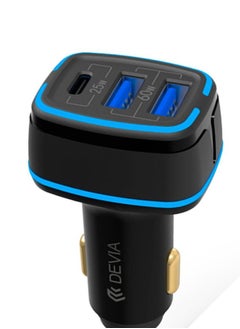 Buy Devia Extreme Speed Dual USB & Type-C Full Compatible Fast Car Charger 85W - Black in Egypt