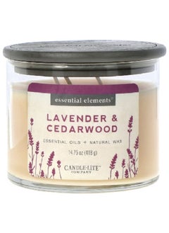 Buy Lavender and Cedarwood Scented Jar Candle Beige 14.75 oz in Saudi Arabia