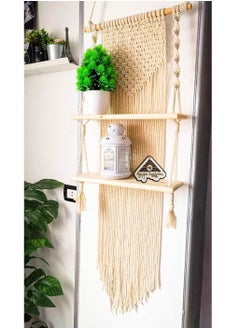 Buy Macrame with twine handmade wood shelf from Egypt Antiques in Egypt