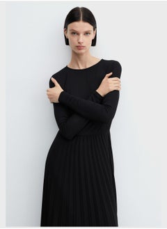 اشتري Plated Crew Neck Dress في السعودية