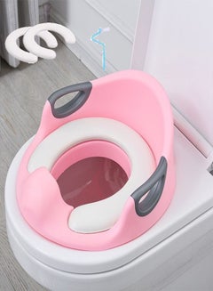 اشتري Potty Training Toilet Seat With Handle And Backrest, Apply To Round And Oval Toilets (1  Brush + 2 Dismountable Cushion) في السعودية