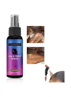 Buy Lace Tint Spray for Wigs, Natural Brown Root Touch Up Hair Spray, Long Lasting Fast Drying Lace Melt Spray, Concealer for Hair Wigs Finishing, Edge Control for Women Toupees Hairpieces (Brown - 100ML) in UAE