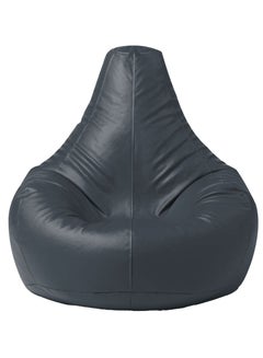 Buy Faux Leather Tear Drop Recliner Bean Bag with Filling Space Grey in UAE