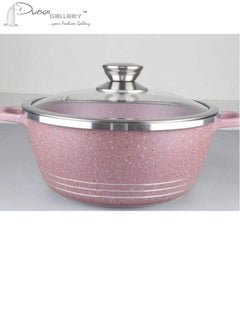 Buy Granite Cooking Pot With Lid Purple in UAE