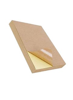 Buy 100 Sheets A4 Non-Removable Label Sticker Paper Matte Brown in UAE