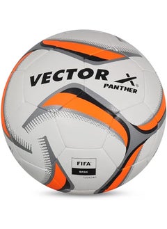 Buy Vector X Panther Thermofusion Football (White/Orange, Size 5) | Moulded | Machine Stitched | Professional | Soccer Ball | Match | Training | Practice in UAE