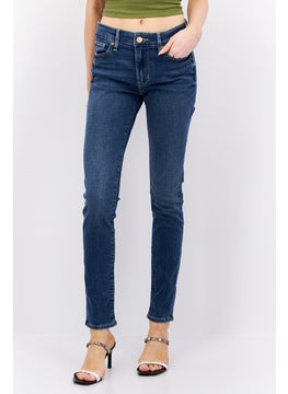 Buy Women Skinny Fit Washed Stretch Jeans, Navy in UAE