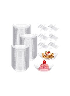 Buy 100 Pack Mini Appetizer Plates, Clear Mini Dessert Plates, Small Disposable Plastic Plates Set, 100 Pack Appetizer Forks, Mini Plastic Forks, 100 Plastic Spoons, for Wedding Party Dishes in Saudi Arabia