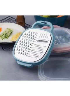 Buy Multi Grater 4*1 Shrater & Grater, Grater with Case and Plastic Cover for Cheese, Vegetables & Seasoning in Egypt