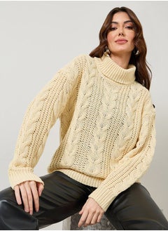 Buy Regular Fit Turtle Neck Knit Sweater in Saudi Arabia