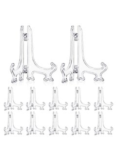 Buy 12 Pieces Plastic Easel Stands Plate Stands Holders, KASTWAVE Picture Easel Stand Clear for Display Picture Frame Collectibles Desktop Weddings Party Home Decoration (6 Inches) in Saudi Arabia