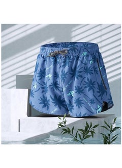 اشتري Fashionable Men's Double-Layer Quick Drying Beach Swimming Shorts في الامارات