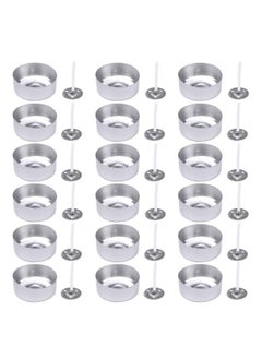 Buy Aluminum Tea Lights Cups 100 Pcs, Metal Tea Light Tins with 100 Pcs Candle Wicks Empty Case Candle Wax Containers for DIY Candles Making Supplies in Saudi Arabia