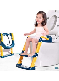 اشتري Potty Training Seat for Kids, Adjustable Toddler Toilet Potty Chair with Sturdy Non-Slip Step Stool Ladder, Comfortable Handels and Splash Guard في الامارات