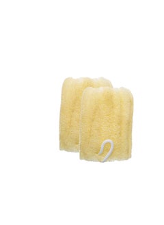 اشتري G-Beauty Natural Oval Massage Loofah With Hock Strap For Bath Spa and Shower Set Of 2 Pieces - Beige في مصر