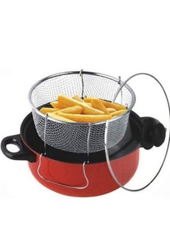 Buy Manual Deep Fryer Basket Pot with Glass Lid- 3-piece in Egypt
