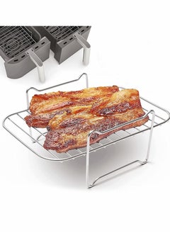 اشتري Air Fryer Rack for Double Basket Fryers, BBQ Rack, Non-stick 304 Stainless Steel Multi-Layer Rack في الامارات