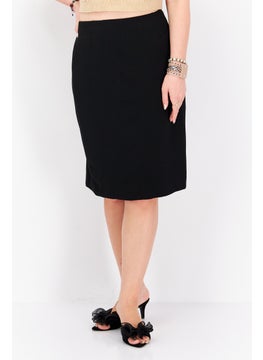 اشتري Women Plain Midi Skirt, Black في الامارات