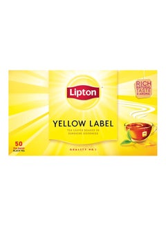 اشتري شاي ليبتون العلامة الصفراء الأسود - 50 كيس شاي في الامارات