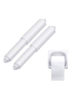 Buy Toilet Paper Holder 2 Pack White Replacement Plastic Spring Loaded Roller, Tissue Roll Insert in Bathroom Roller Spring, Keeps Securely in UAE