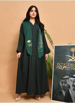 اشتري Green scarf with embroidery of the Kingdom of Saudi Arabia and the Saudi logo في السعودية