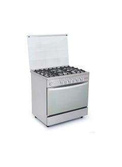 Buy Stainless Steel Gas Cooker With Grill & Fan - 80 * 60 - full saftey - 5 Burners, WPGC8060XFSAN in Egypt
