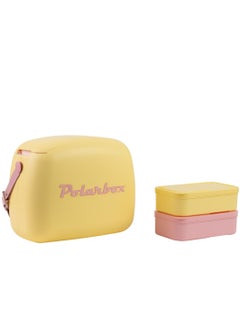 Buy Polarbox 6 Liters Summer Pop Cooler Bag with 2 Containers Amarillo - Rosa Pop | Lunch Box | thermal cooler box | Ice Box in UAE