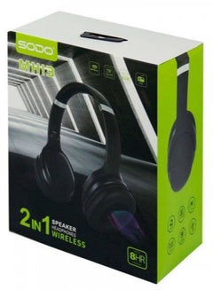 Buy 2 in 1 Headphone and Speaker Bluetooth Radio and Card Slot Rechargeable and Foldable in Saudi Arabia