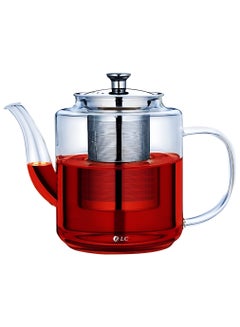 Buy Clear Glass Teapot Heat Resistant Glass Teapot Transparent Stainless Steel Strainer in Saudi Arabia