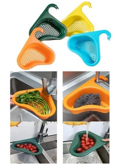 Buy 4 Piece Swan Shaped Sink Strainer and Colander Set, Multipurpose Kitchen Organizer for Washing, Draining and Storage in UAE