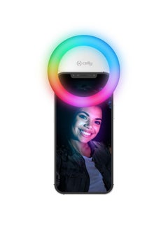 Buy Clip on Selfie Ring Flash Light RGB for Mobile Tablet & Laptop [Rechargeable Battery] For Smart Phone Camera Round Shape in UAE