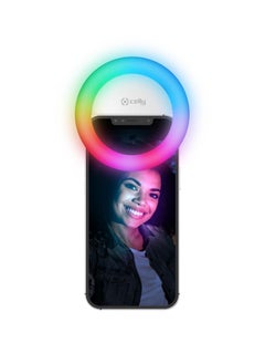 Buy Clip on Selfie Ring Flash Light RGB for Mobile Tablet & Laptop [Rechargeable Battery] For Smart Phone Camera Round Shape in UAE