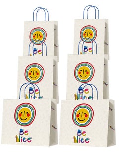 Buy 6-pack assorted gift bags smiley faces large, medium and small sizes in Saudi Arabia