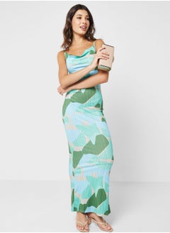 Buy Plisse Geo Print Maxi Dress in Saudi Arabia