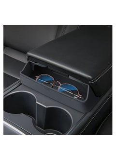 اشتري Center Console Organizer for Tesla Model 3 Model Y Accessories, Silicone Sunglasses Holder Armrest Storage Box Coin Holder Tray Tesla Specific Console Tray Premium Console Tray for Model 3/Y في الامارات