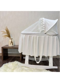 Buy Moses basket cradle with rocking stand white in UAE
