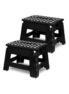 Buy Home Folding Step Stool - (Pack of 2) Foot Stool with 9 Inch Height - Holds Up to 300 lbs - Lightweight Plastic Foldable Step Stool for Kitchen, Bathroom & Living Room in UAE