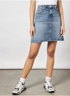 Buy High Rise Denim Mini Skirt in Saudi Arabia