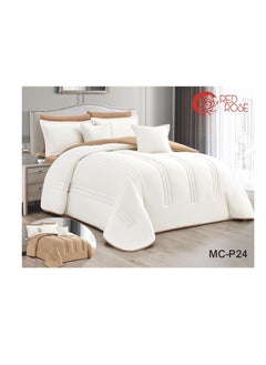 Buy Double quilt set, two-sided mattress, consisting of 8 pieces, microfiber, comforter size 240 by 260 cm in Saudi Arabia