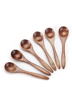 اشتري Small Wooden Spoons, 6 Pack Wooden Teaspoons Sevensun Small Teaspoons Wooden Utensils for Cooking Small Condiment Spoons, Mini Wooden Honey Spoons for Everyday Use في الامارات