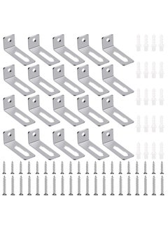 Buy 20 Set Whiteboard Mounting Hardware Kit, Wall Hanging Brackets with Hanger Supports, Screws, and Expansion Tubes, Ideal for School and Office Supplies in Saudi Arabia